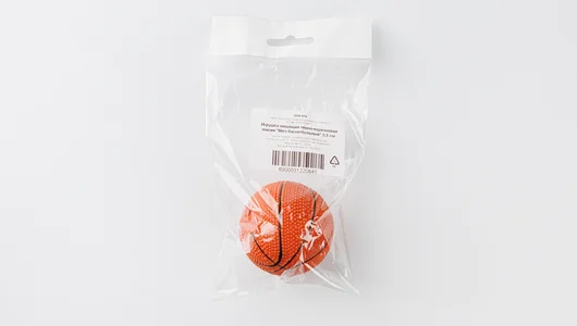 Игрушка пищащая тёмно-коричневая малая Мяч баскетбольный 5,5 см