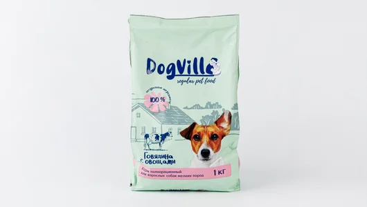 Корм сухой для взрослых собак мелких пород с говядиной и овощами DogVill , 1 кг