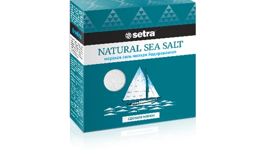 Соль морская Setra пищевая йодированная мелкая 500 г