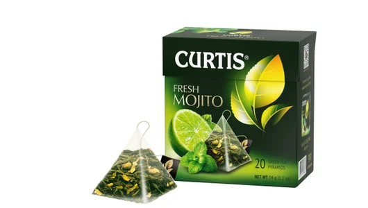 Чай зеленый Curtis Fresh Mojito с цедрой цитрусовых и ароматом мохито листовой 20х1,7 г
