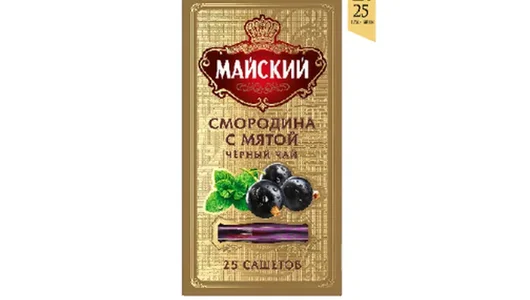 Чай черный Майский Смородина с Мятой пакетированный 25х2 г