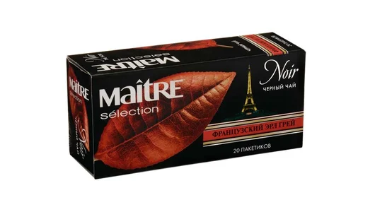 Чай черный Maitre de The selection Французский Эрл Грей пакетированный 20х1,8 г