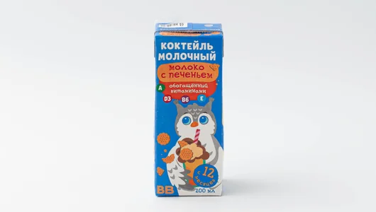 Коктейль детский Молоко с печеньем, обогащ. витаминами 2,5%