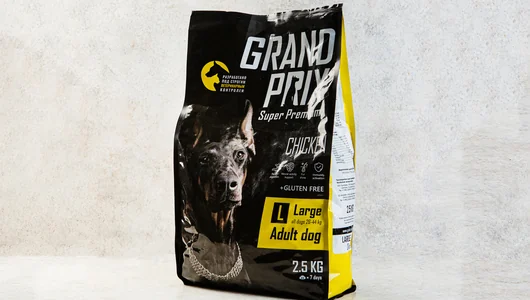 Корм сухой для взрослых собак крупных пород с курицей Grand prix, 2,5 кг
