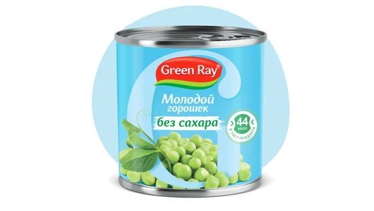 Зеленый горошек Green Ray Молодой без сахара 400 г