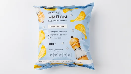 Чипсы картофельные с морской солью, 100 г