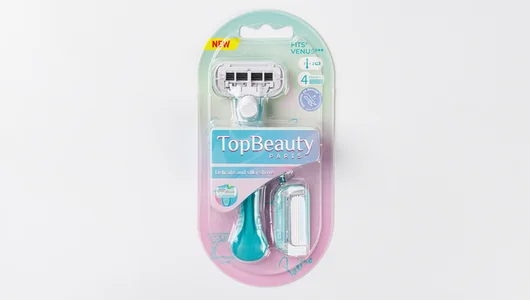 Бритва женская TopBeauty Paris, 1 шт + 2 сменные кассеты