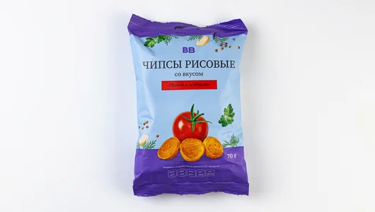 Чипсы рисовые со вкусом Томат с зеленью, 70 г