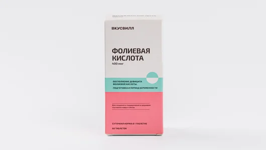 Фолиевая кислота, 400 мкг, 60 табл.