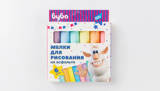 Мелки цветные для рисования, 6 шт