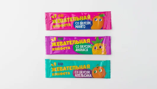 Конфета жевательная (манго,ананас,апельсин)