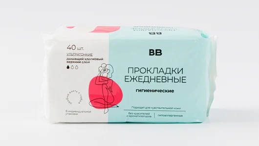 Прокладки гигиенические ежедневные, 40шт