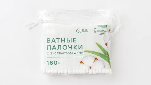 Палочки ватные с экстрактом Алоэ, 160 шт