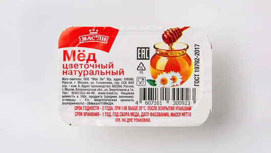 Мед цветочный 20г, кафе