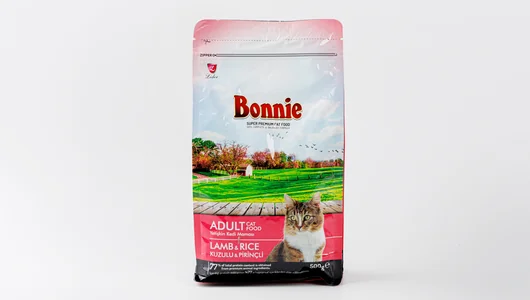 Корм сухой для взрослых кошек Ягненок и рис Bonnie, 500 гр