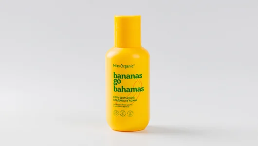 Гель для душа для гладкости кожи Bananas go bahamas Miss Organic, тревел-формат, 90 мл