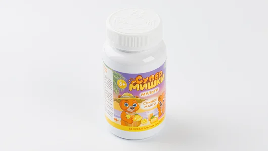 Пастилки жевательные Мультивитамин со вкусом манго СуперМишки, 60 шт