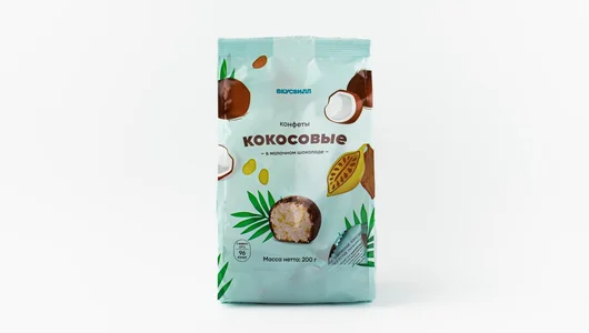 Конфеты кокосовые в молочном шоколаде